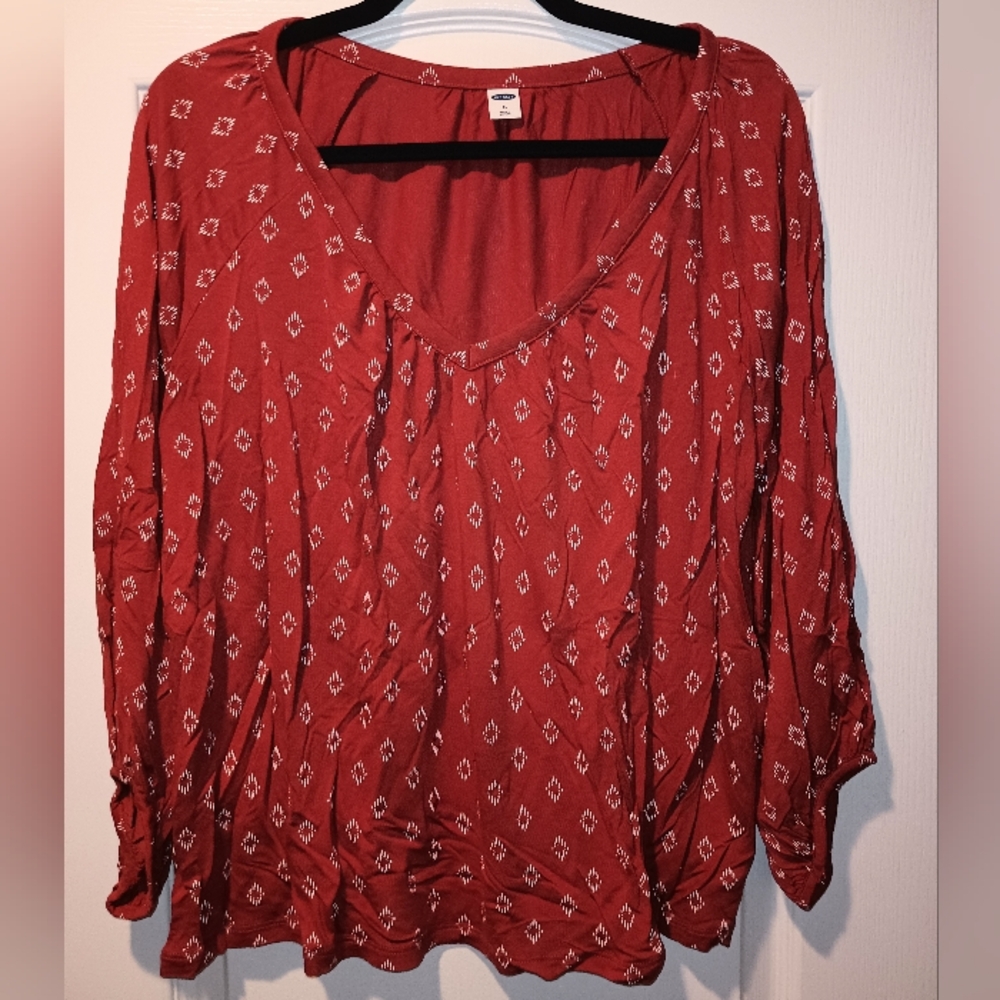 Old Navy Women's Orange/Red Shirt Top Size XL